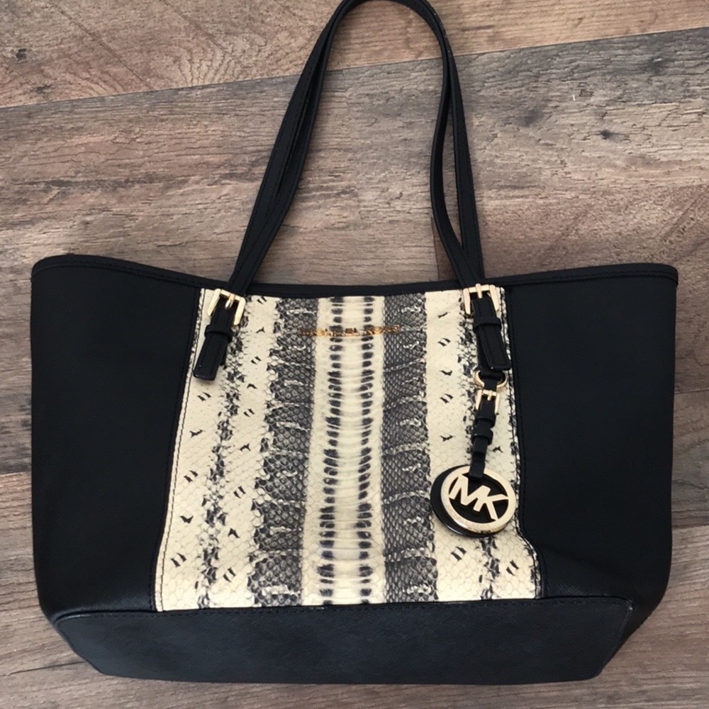 MK Bag Snakeskin Tote Michael Kors